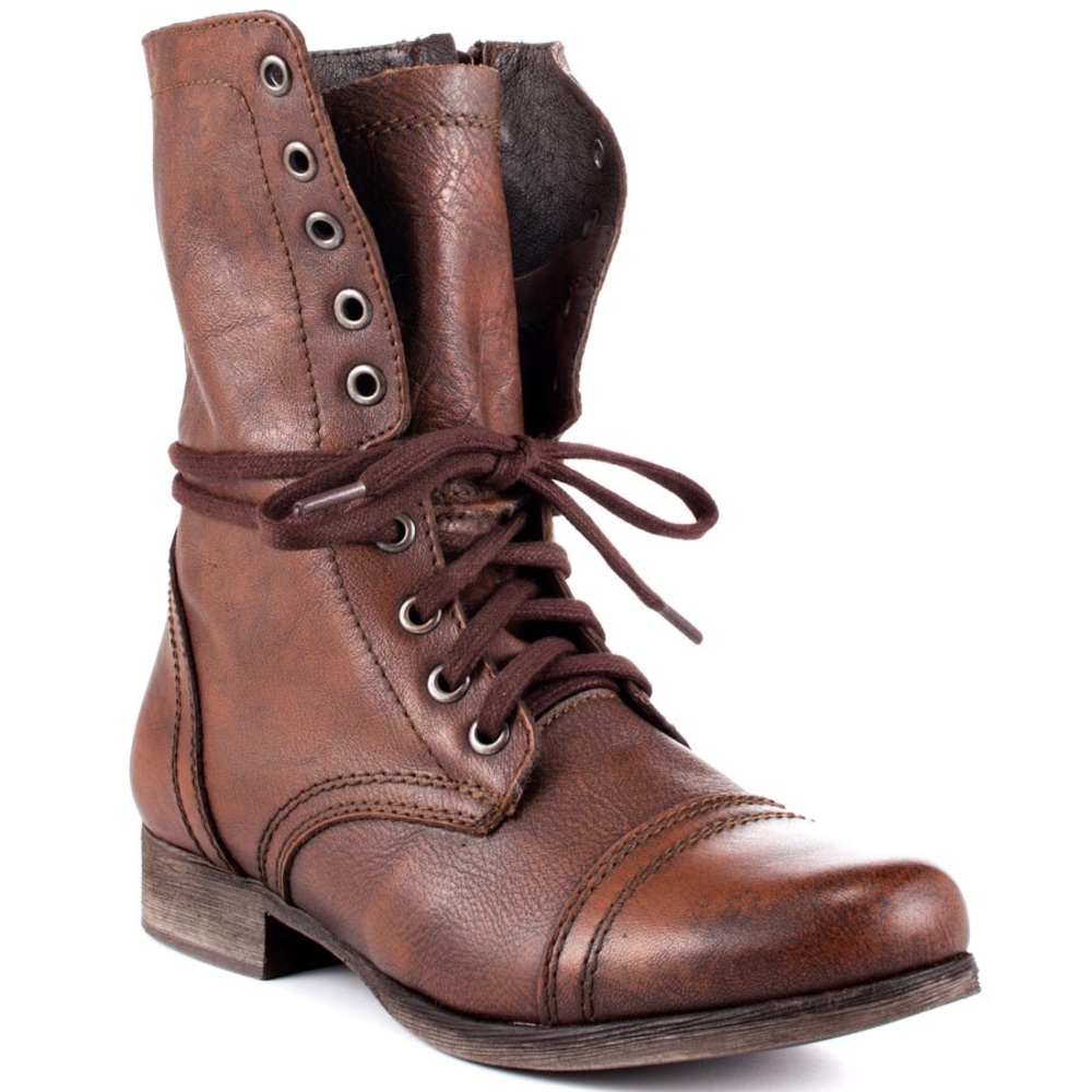 👠 Steve Madden Troopa Brown Leather Boots